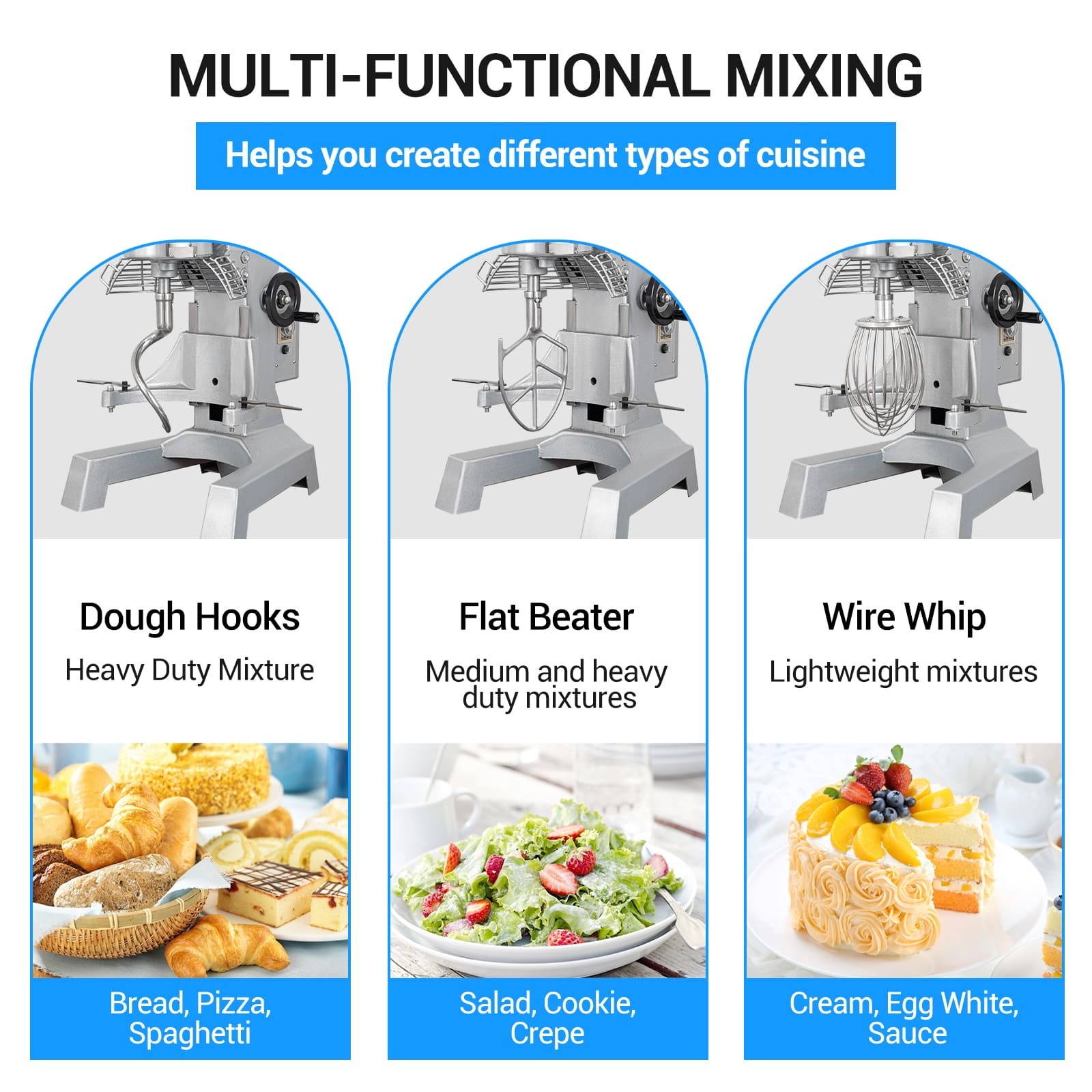 Leevot B20 professional Stand Mixer - Timing Function, Heavy Duty Electric Stand Mixer with Guard & Standard Accessories