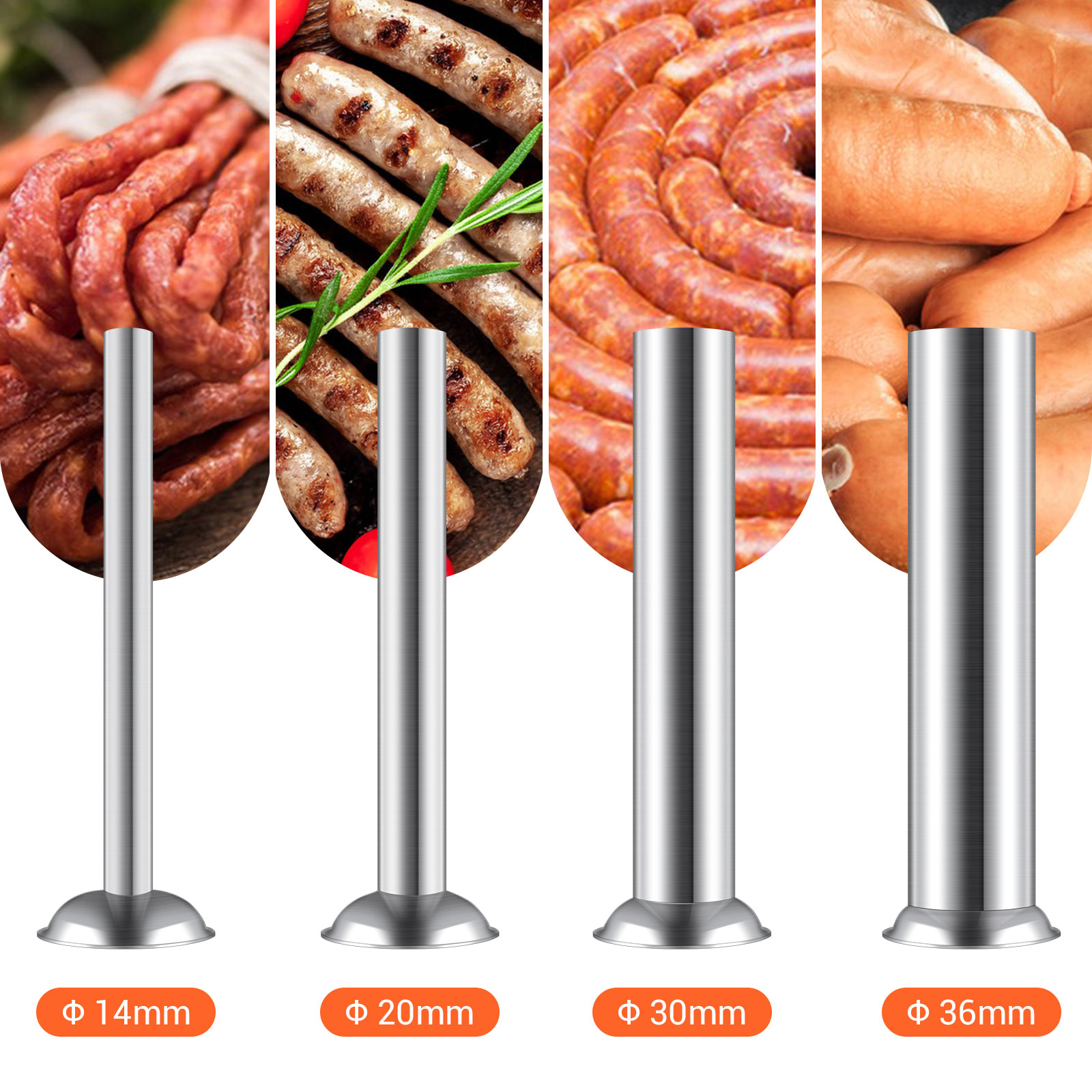 Leevot Electric Sausage Stuffer, 9 Speeds, 10L, Vertical, Stainless Steel with 4 Tubes, Home and Commercial Use